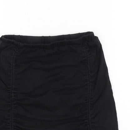 Podium Marbella Womens Black Polyester Mini Skirt Size S Drawstring