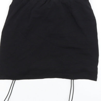 Podium Marbella Womens Black Polyester Mini Skirt Size S Drawstring