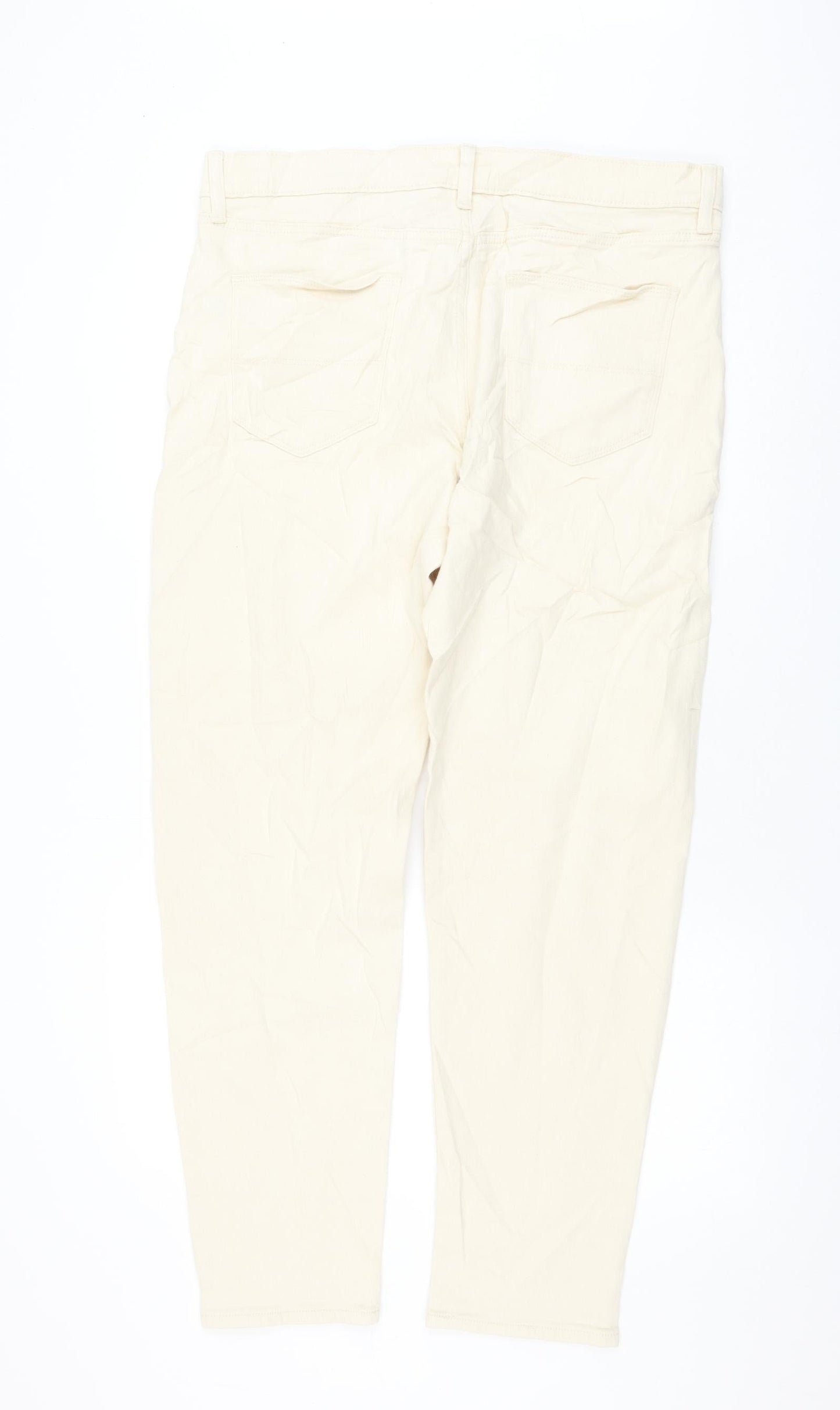 Womens UK Size 34 in Marks and Spencer Regular Fit Tapered Beige Jeans