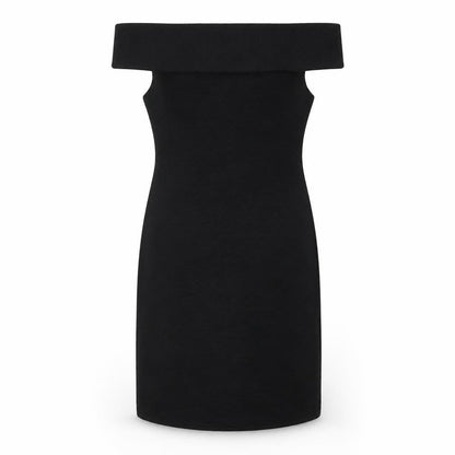 Pearl Womens Black Polyester Pencil Dress Size 10 Off the Shoulder Pullover