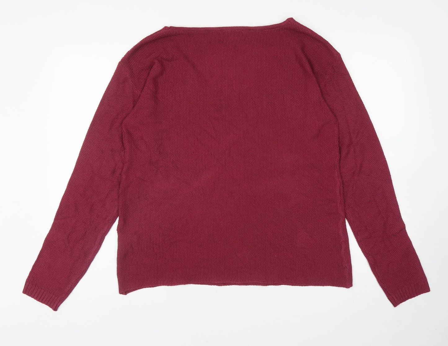 IPRETTY Womens Red V-Neck Polyester Pullover Jumper Size XL