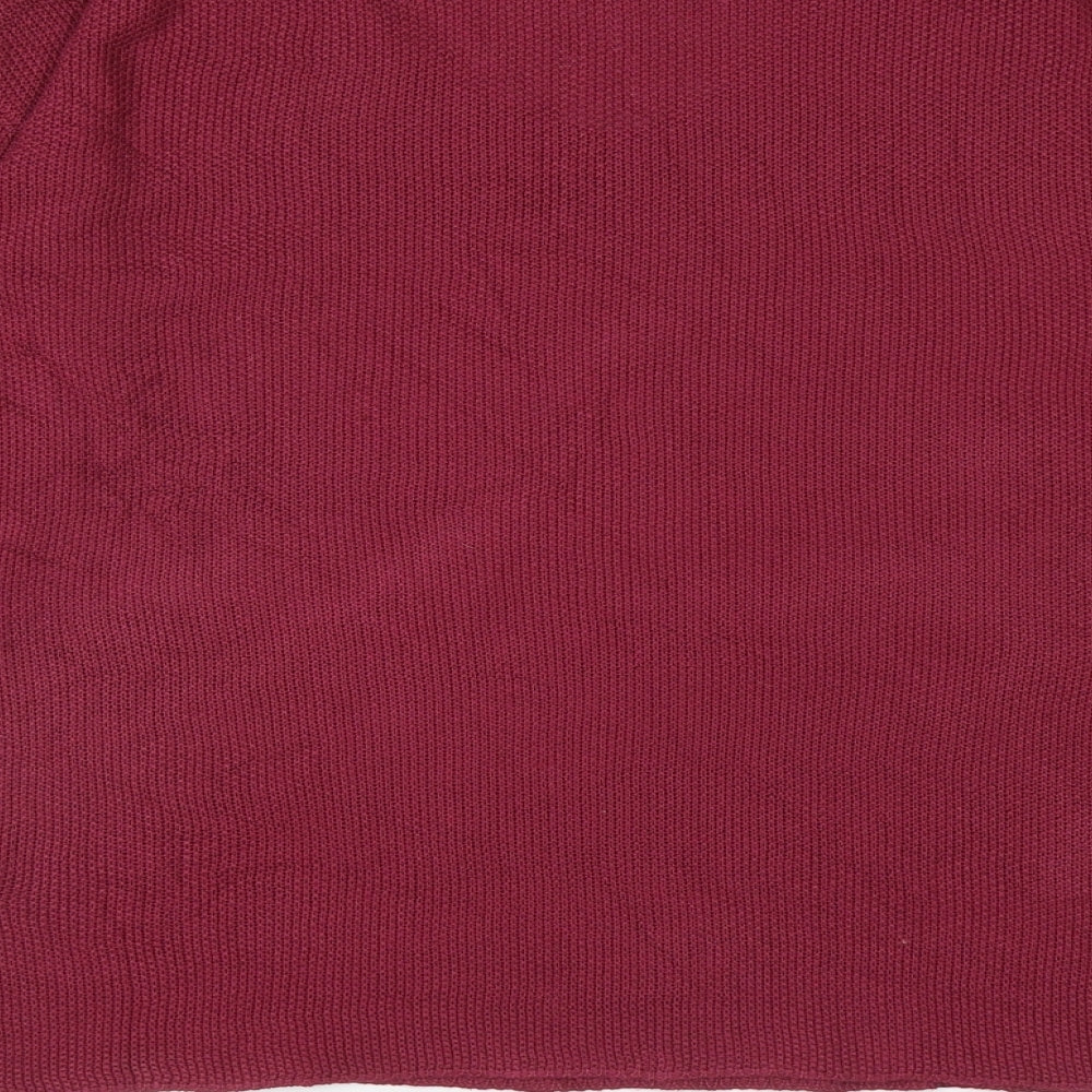 IPRETTY Womens Red V-Neck Polyester Pullover Jumper Size XL
