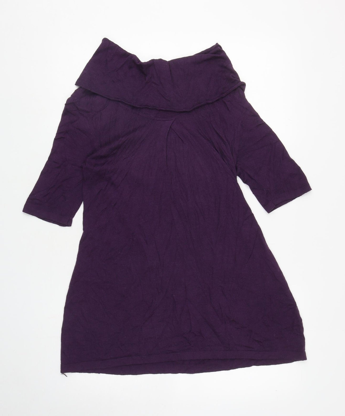 Kaliko Womens Purple Roll Neck Acrylic Tunic Jumper Size 14