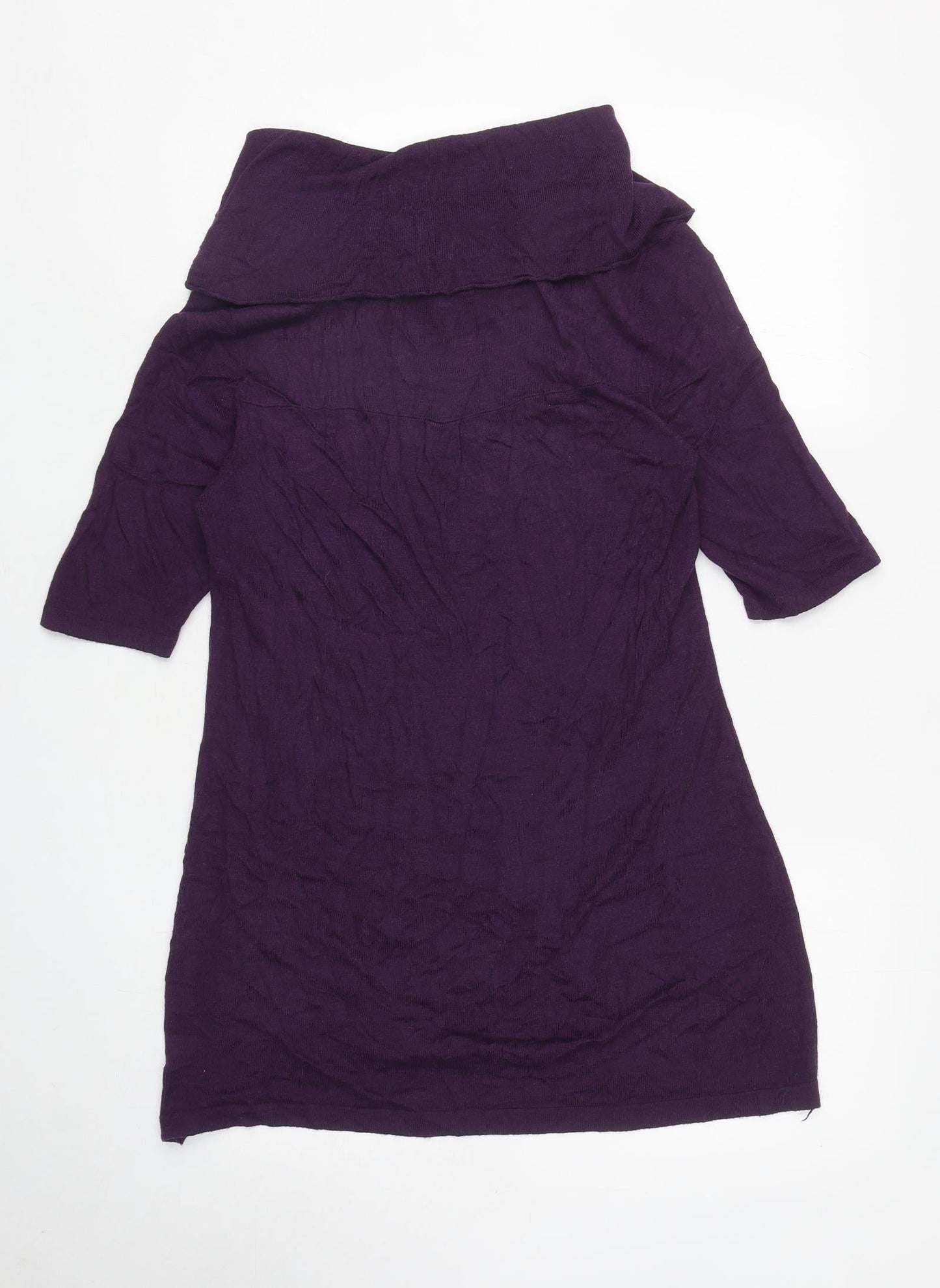 Kaliko Womens Purple Roll Neck Acrylic Tunic Jumper Size 14