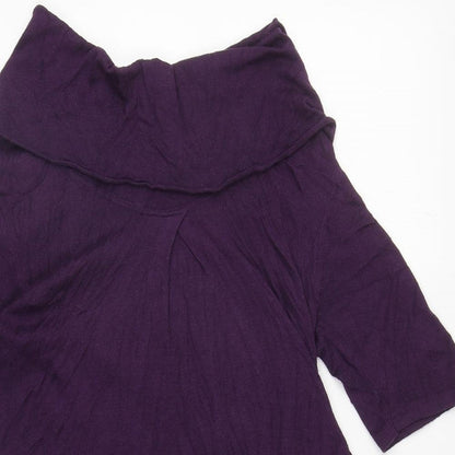 Kaliko Womens Purple Roll Neck Acrylic Tunic Jumper Size 14