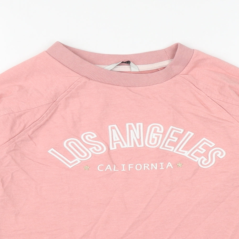 George Girls Pink Cotton Pullover Sweatshirt Size 9-10 Years Pullover - Los Angeles