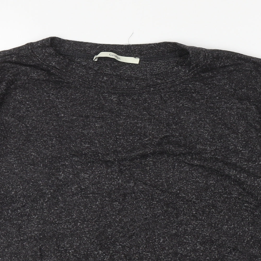 George Womens Grey Round Neck Viscose Pullover Jumper Size L