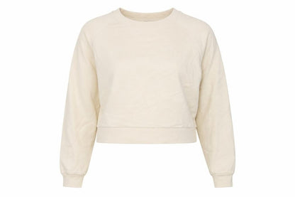 Miss Selfridge Womens Ivory Cotton Pullover Sweatshirt Size S Pullover - Cropped