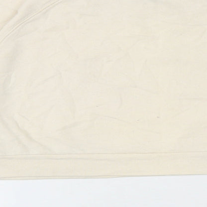 Miss Selfridge Womens Ivory Cotton Pullover Sweatshirt Size S Pullover - Cropped