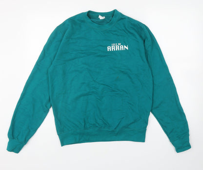 All We Do is Boys Green Cotton Pullover Sweatshirt Size S Pullover - Isle Of Arran