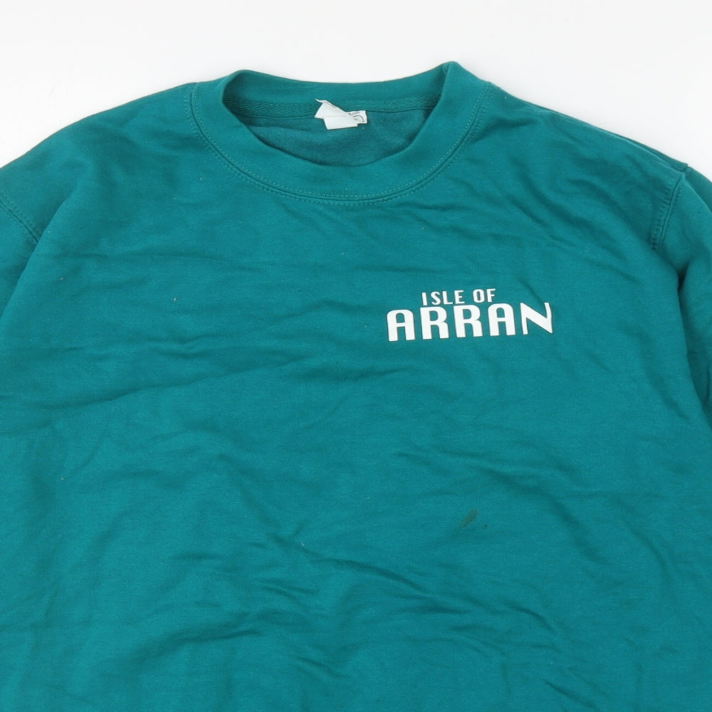 All We Do is Boys Green Cotton Pullover Sweatshirt Size S Pullover - Isle Of Arran