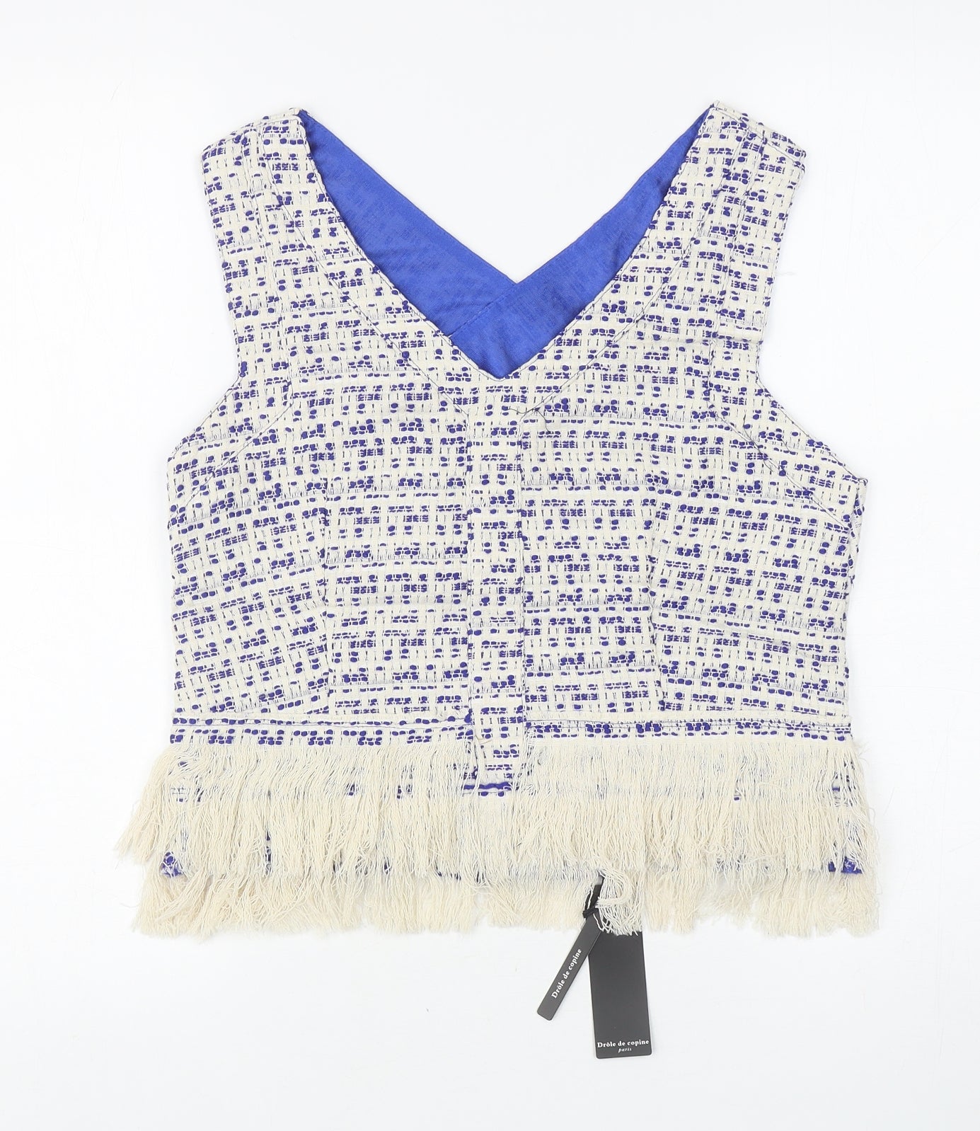 Womens UK Size L Drole De Copine Blue Cropped Tank