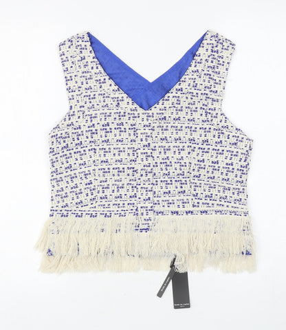 Womens UK Size L Drole De Copine Blue Cropped Tank