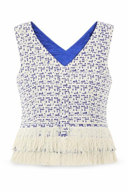 Womens UK Size L Drole De Copine Blue Cropped Tank