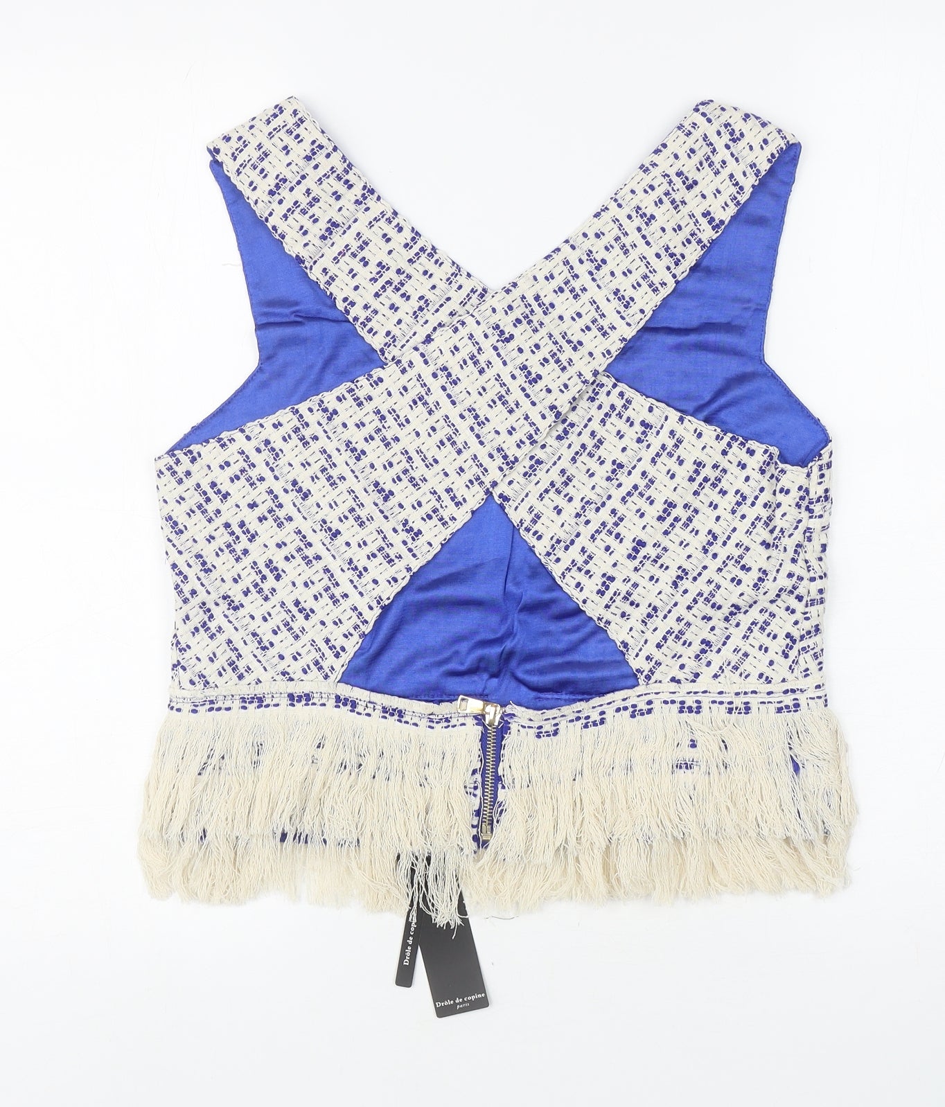 Womens UK Size L Drole De Copine Blue Cropped Tank