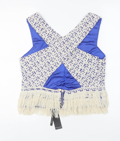 Womens UK Size L Drole De Copine Blue Cropped Tank