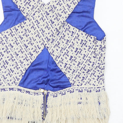 Womens UK Size L Drole De Copine Blue Cropped Tank