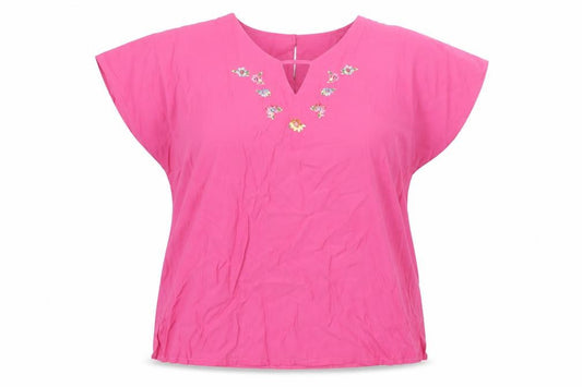 Womens UK Size 14 Daxon Pink Basic T-Shirt