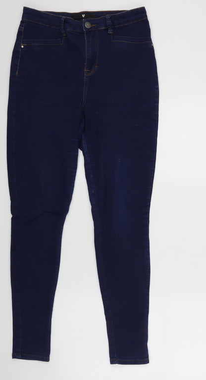 Very Womens Blue Polyester Skinny Jeans Size 12 L27 in Regular Zip