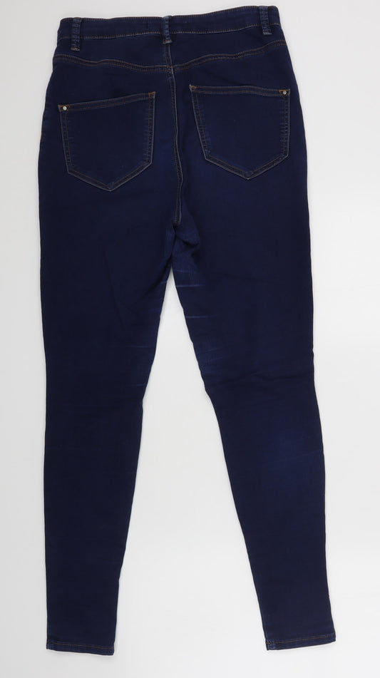 Very Womens Blue Polyester Skinny Jeans Size 12 L27 in Regular Zip