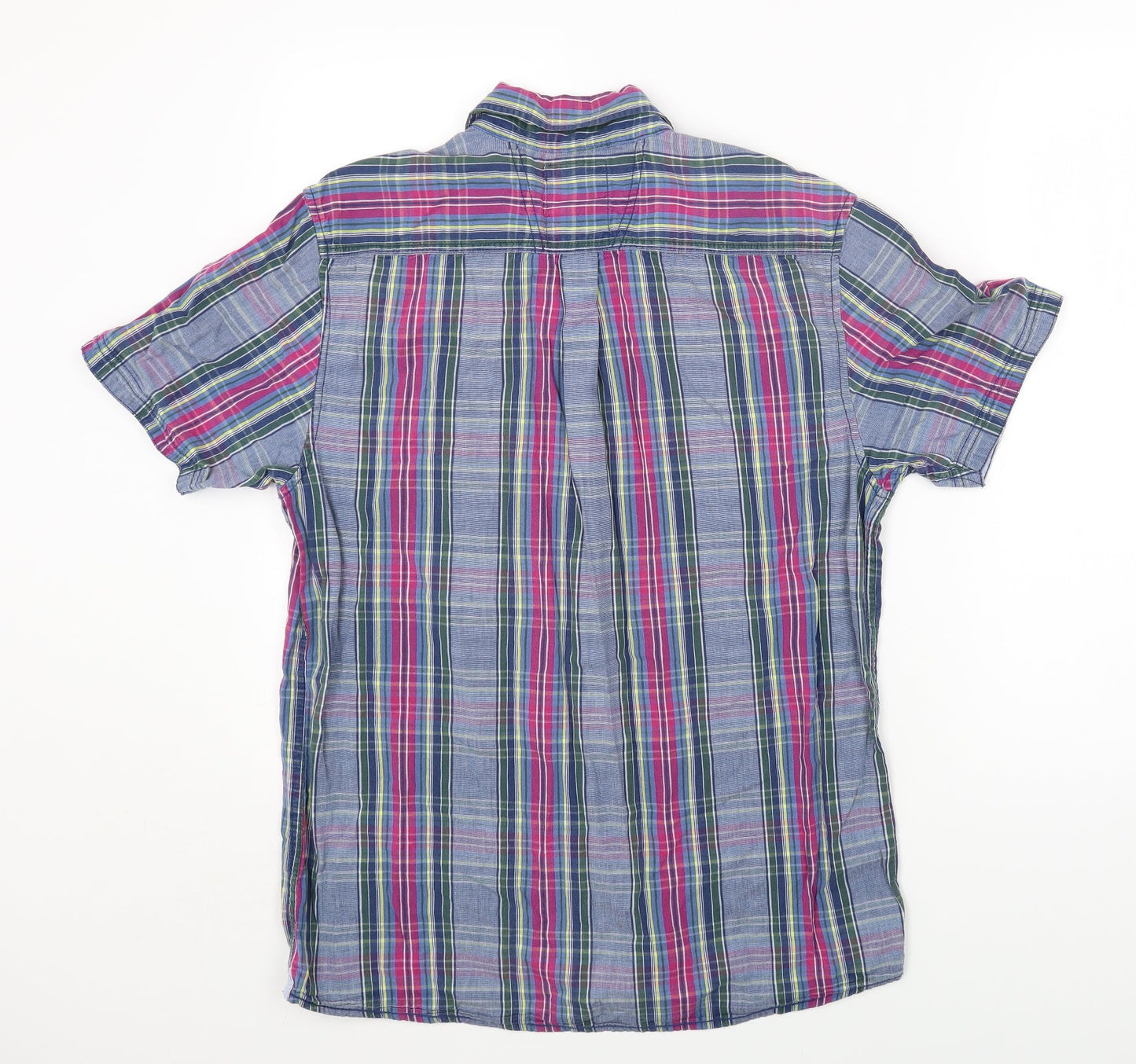 Mens UK Size M Boston Crew Blue  Button-Up Short Sleeve Casual Shirt