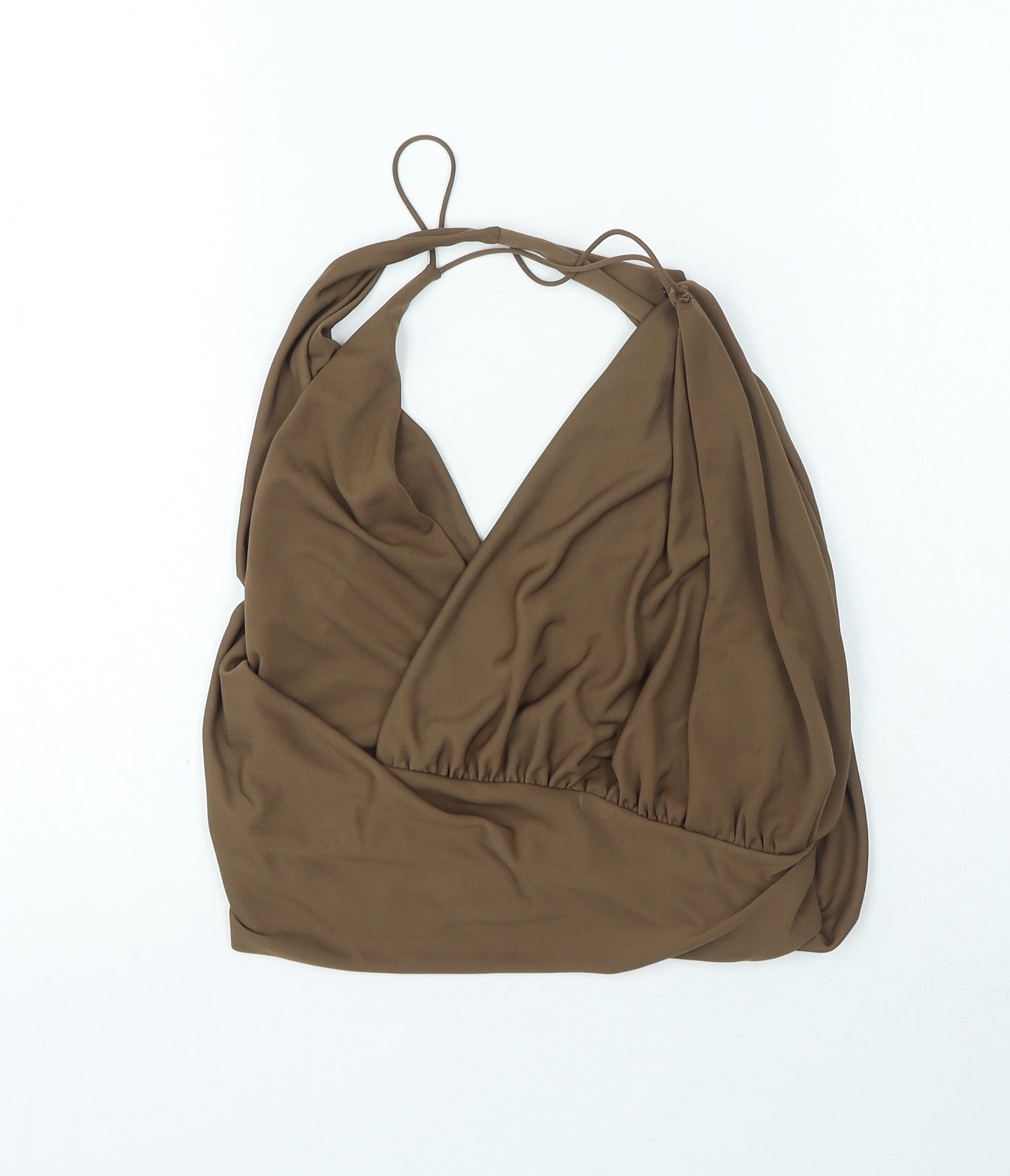 Womens UK Size S Zara Brown Basic Blouse