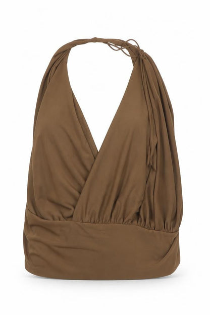 Womens UK Size S Zara Brown Basic Blouse