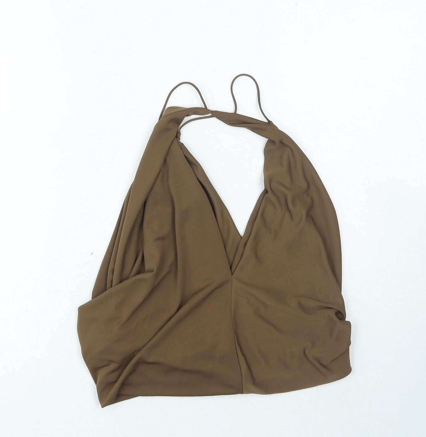 Womens UK Size S Zara Brown Basic Blouse