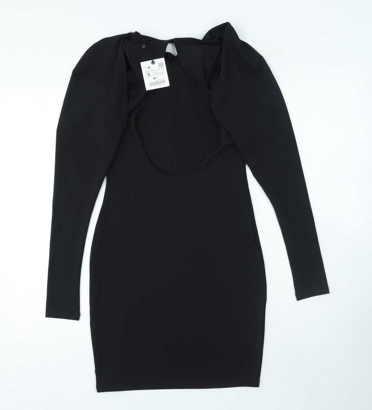 Zara Womens Black Polyester Mini Size S Round Neck Pullover