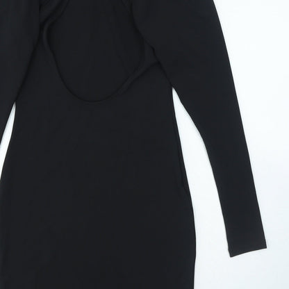 Zara Womens Black Polyester Mini Size S Round Neck Pullover