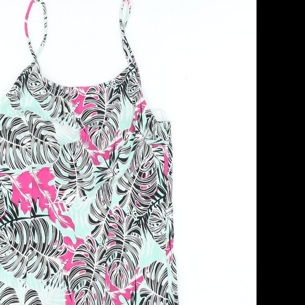 Primark Womens Multicoloured Geometric Cotton Mini Size 8 Round Neck Pullover