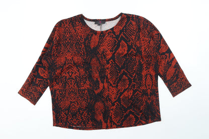 Womens UK Size 12 Simon Jeffrey Red Basic T-Shirt