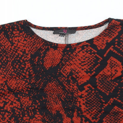 Womens UK Size 12 Simon Jeffrey Red Basic T-Shirt