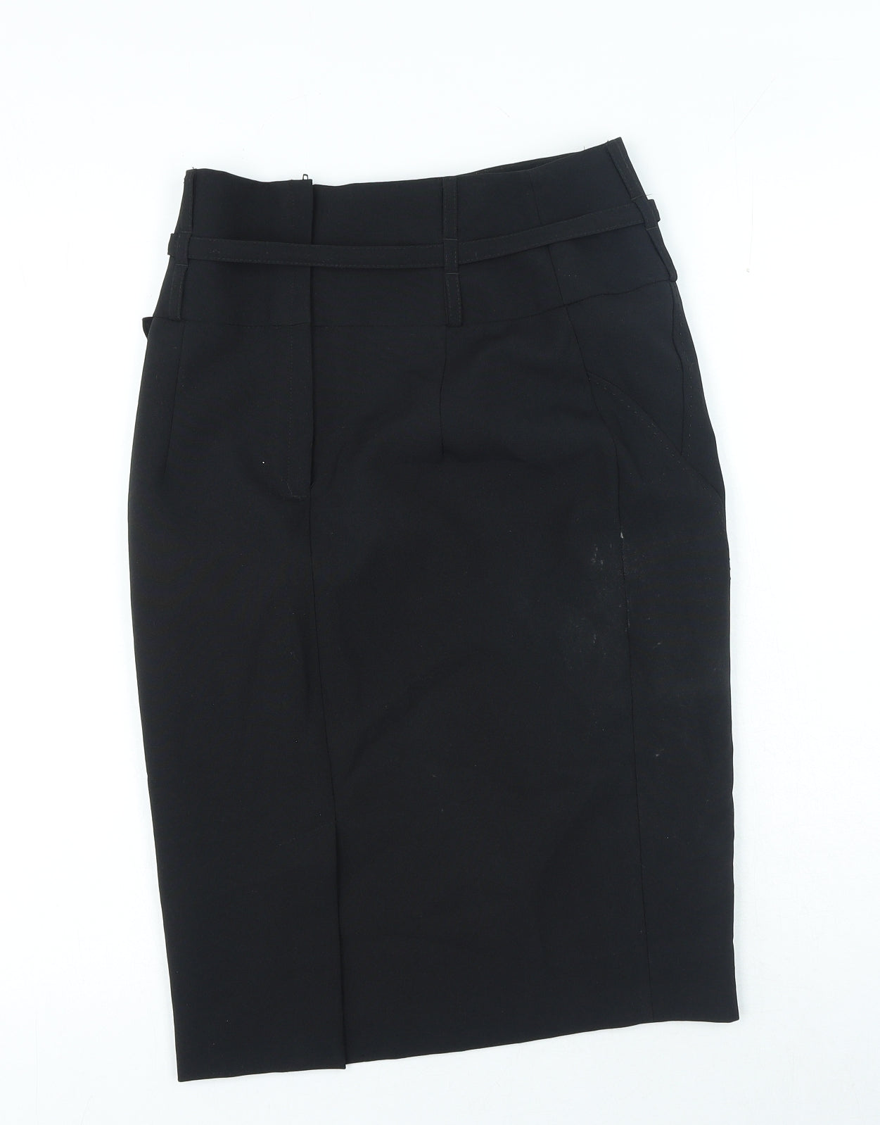 Atmosphere Womens Black Polyester Straight & Pencil Skirt Size 8 Zip - Belted