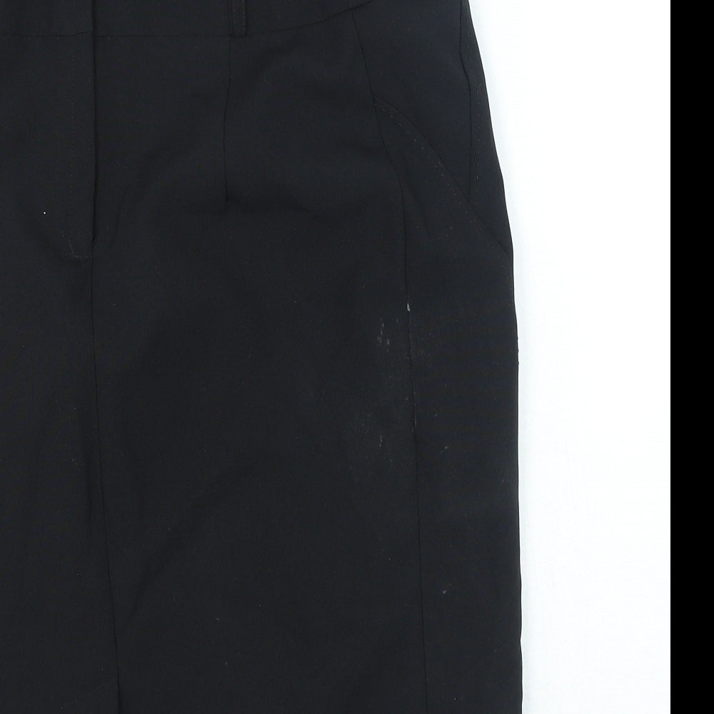 Atmosphere Womens Black Polyester Straight & Pencil Skirt Size 8 Zip - Belted