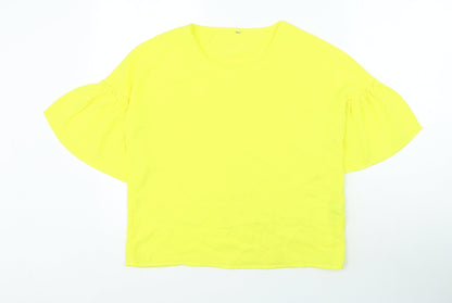Womens UK Size S Stradivarius Yellow Basic Blouse