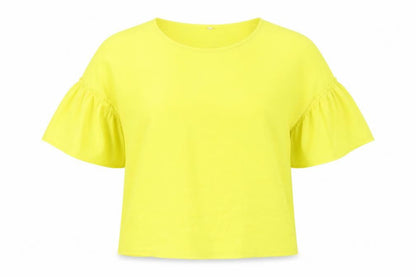 Womens UK Size S Stradivarius Yellow Basic Blouse