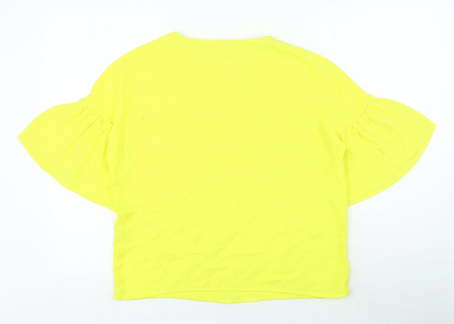 Womens UK Size S Stradivarius Yellow Basic Blouse