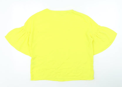 Womens UK Size S Stradivarius Yellow Basic Blouse