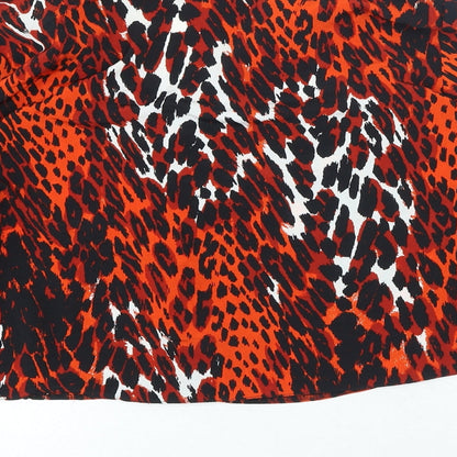 Primark Womens Multicoloured Animal Print Polyester Basic Button-Up Size 12 V-Neck