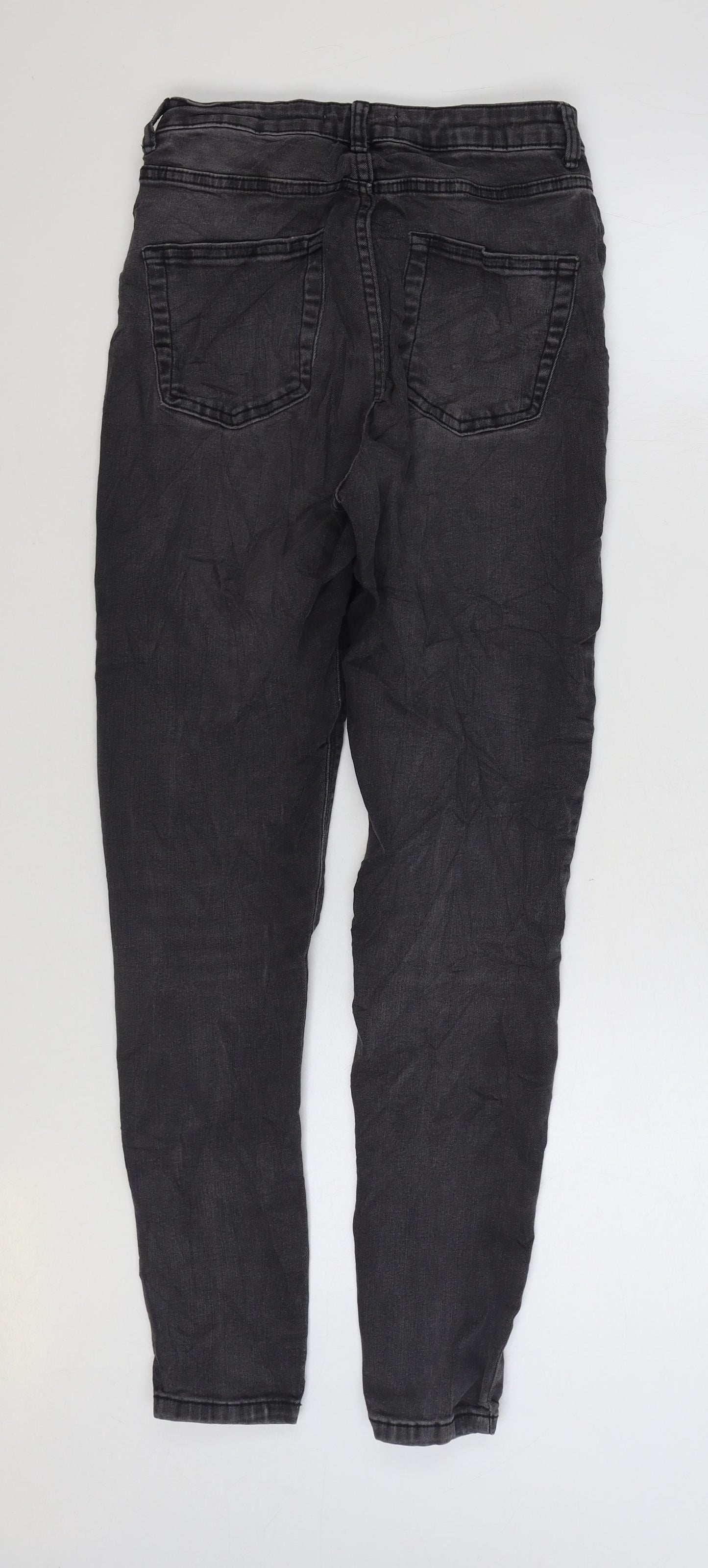 Denim & Co. Womens Black Cotton Straight Jeans Size 10 L27 in Regular Zip