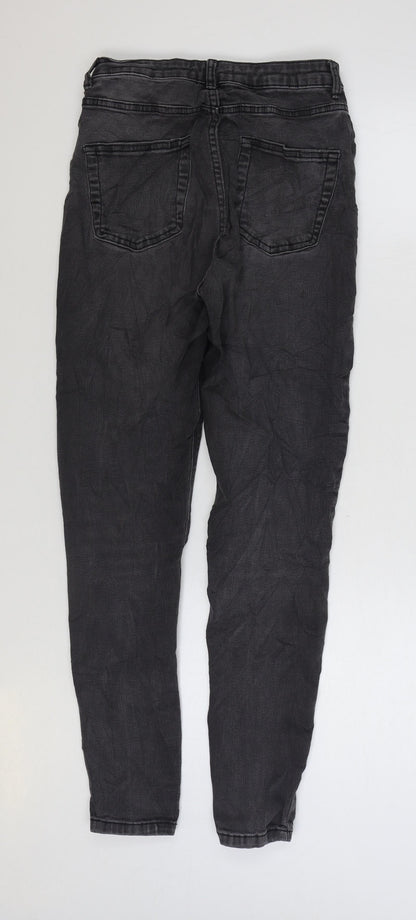 Denim & Co. Womens Black Cotton Straight Jeans Size 10 L27 in Regular Zip