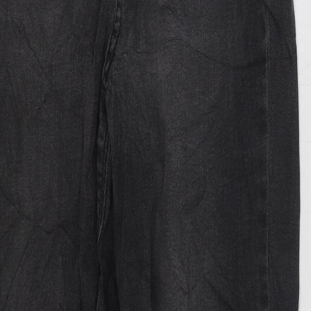 Denim & Co. Womens Black Cotton Straight Jeans Size 10 L27 in Regular Zip