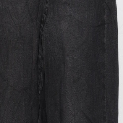 Denim & Co. Womens Black Cotton Straight Jeans Size 10 L27 in Regular Zip