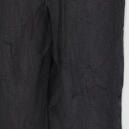 Denim & Co. Womens Black Cotton Straight Jeans Size 10 L27 in Regular Zip