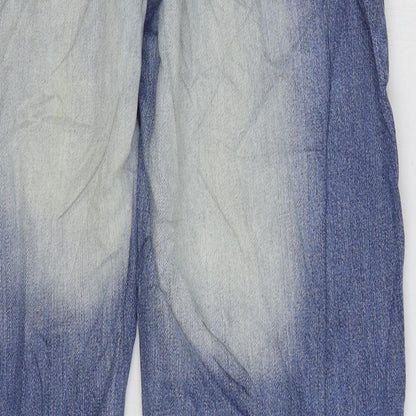 Denim & Co. Womens Blue Cotton Straight Jeans Size 38 in L34 in Regular Zip