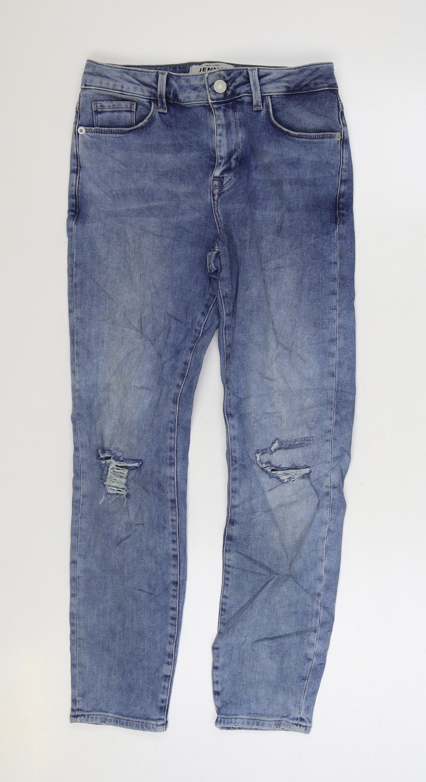 New Look Womens Blue Cotton Skinny Jeans Size 8 L25 in Regular Zip