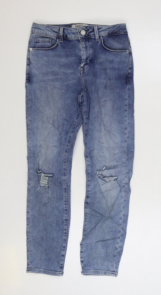 New Look Womens Blue Cotton Skinny Jeans Size 8 L25 in Regular Zip