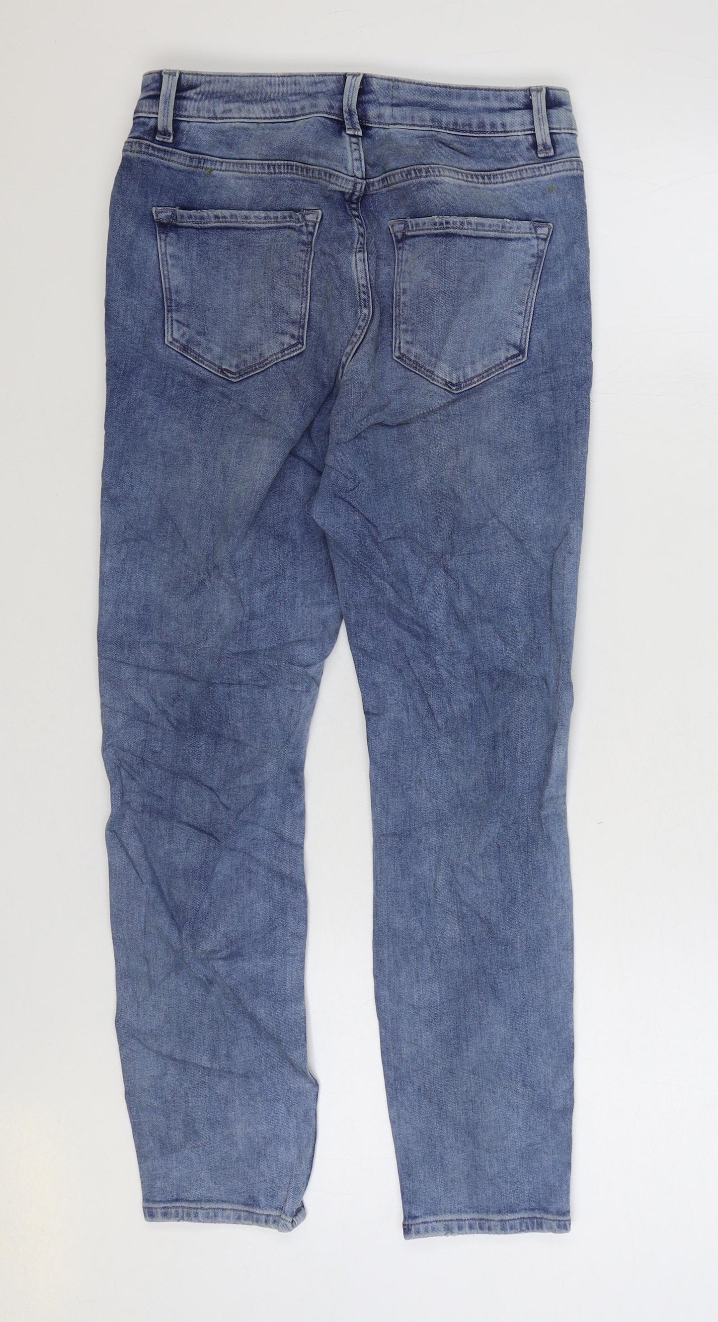 New Look Womens Blue Cotton Skinny Jeans Size 8 L25 in Regular Zip