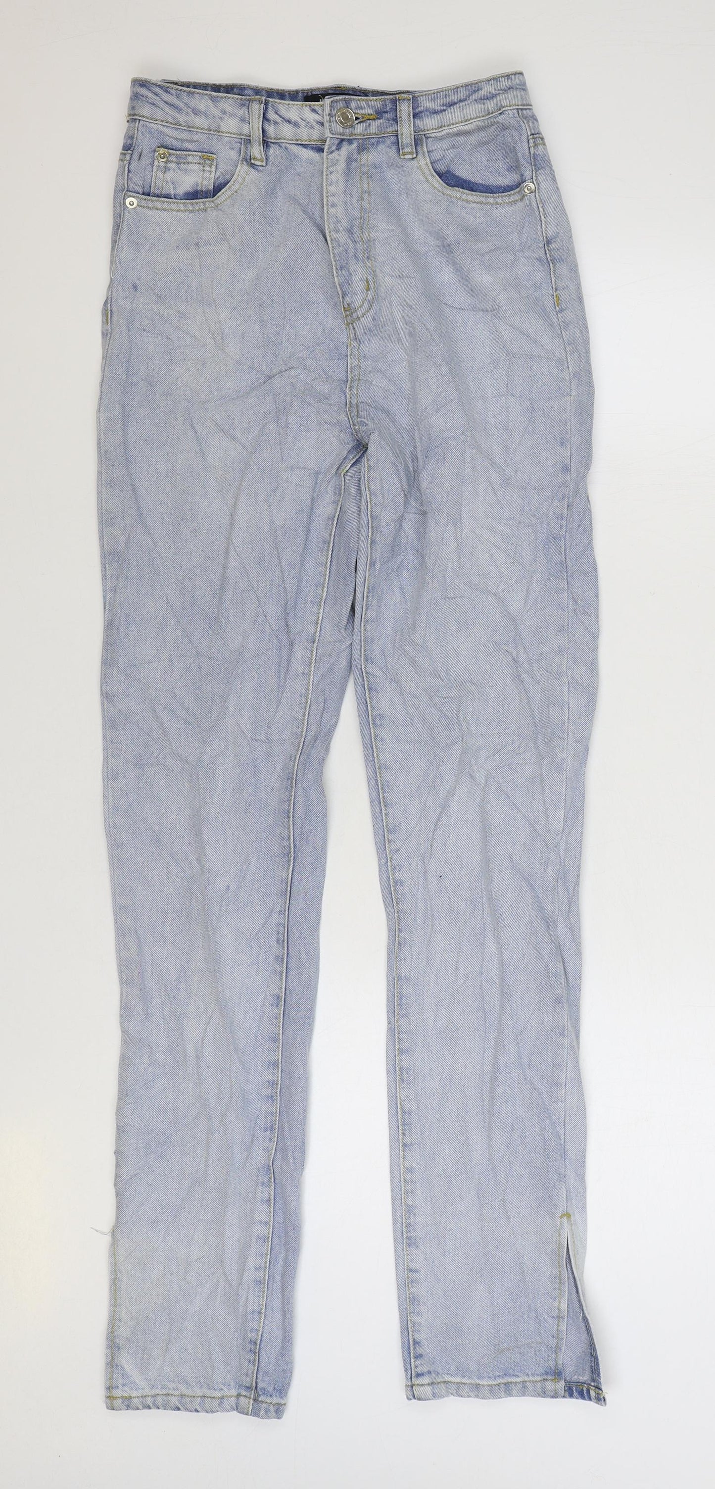 Missguided Womens Blue Cotton Skinny Jeans Size 6 L32 in Regular Zip